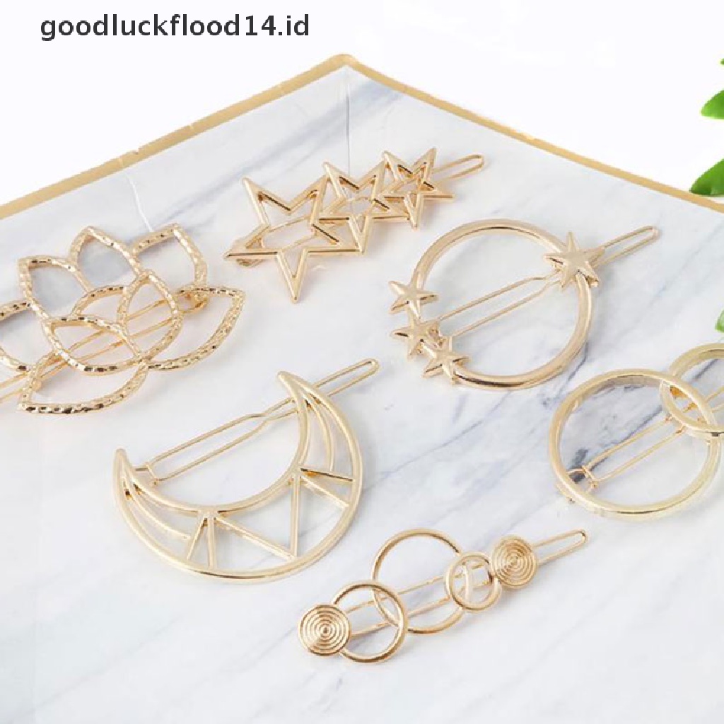 [OOID] Chic Geometric Hollow Metal Hairpins Girls Hair Accessories Styling Tools ID