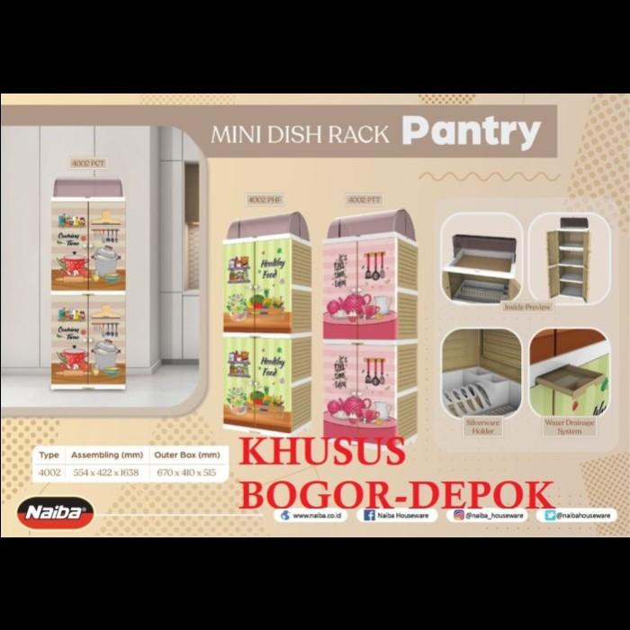 Rak (Khusus Bogor) Lemari / Rak Piring Plastik Naiba 4802 M