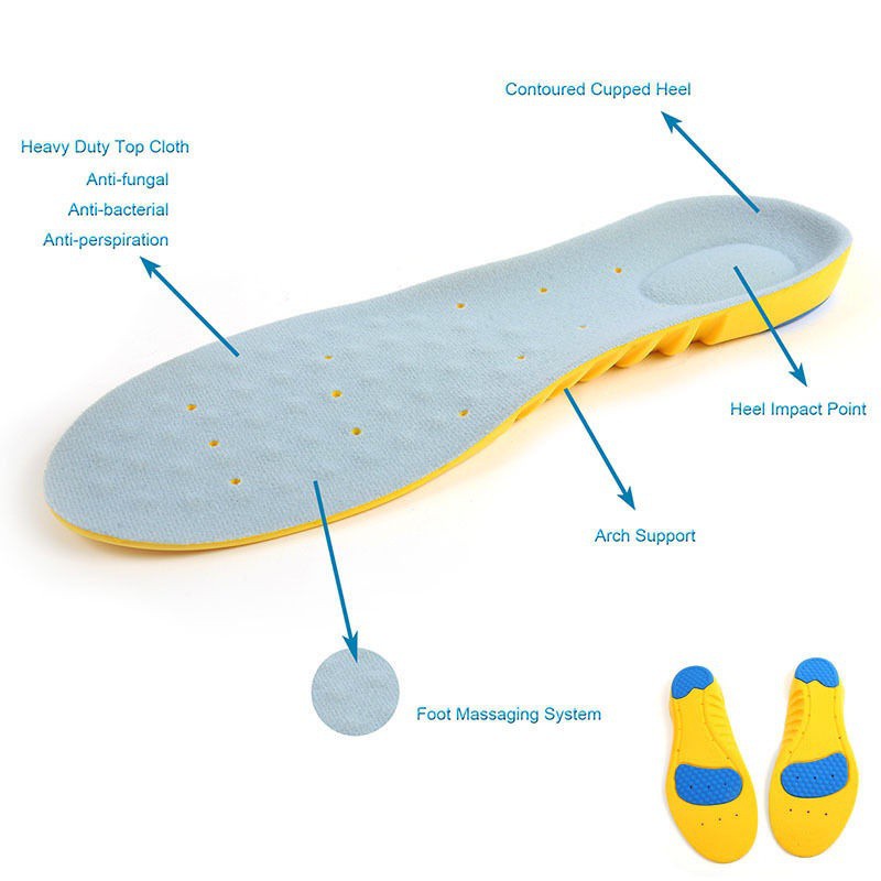 Sisipan Sepatu Unisex Insole Olahraga Orthotic Arch Support sepatu Sol bantalan Penyerapan Guncangan