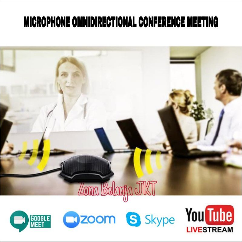 MIKROFON MIC CONDENSER OMNIDIRECTIONAL CONFERENCE MEETING ZOOM WEBINAR MICROPHONE 3.5MM JACK LAPTOP PC HANDPHONE