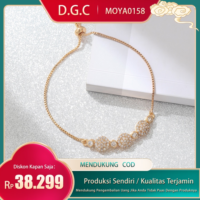 COD gelang wanita titanium anti karat serut cantik rose gold berlian aksesoris fashion perhiasan emas D404