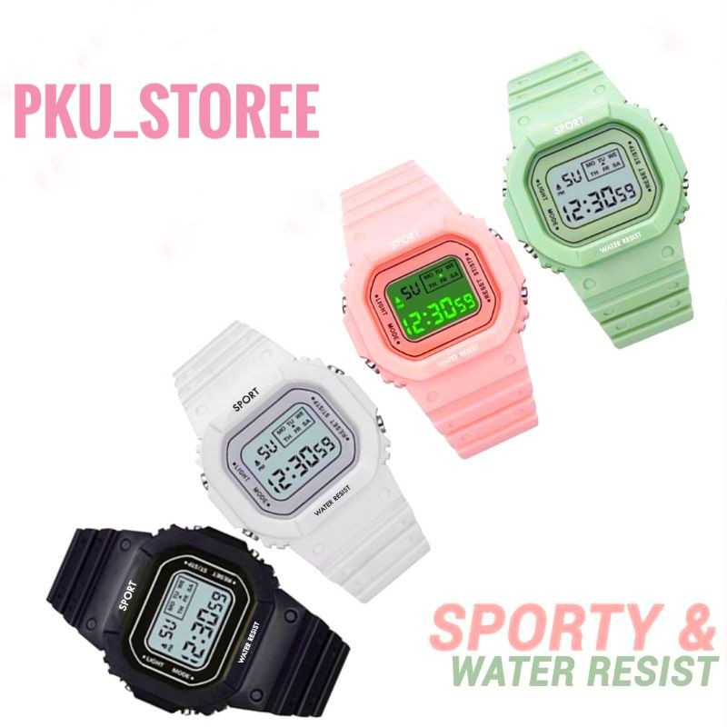 JAM TANGAN SPORT WANITA SPORT DIGITAL WATER PROFF