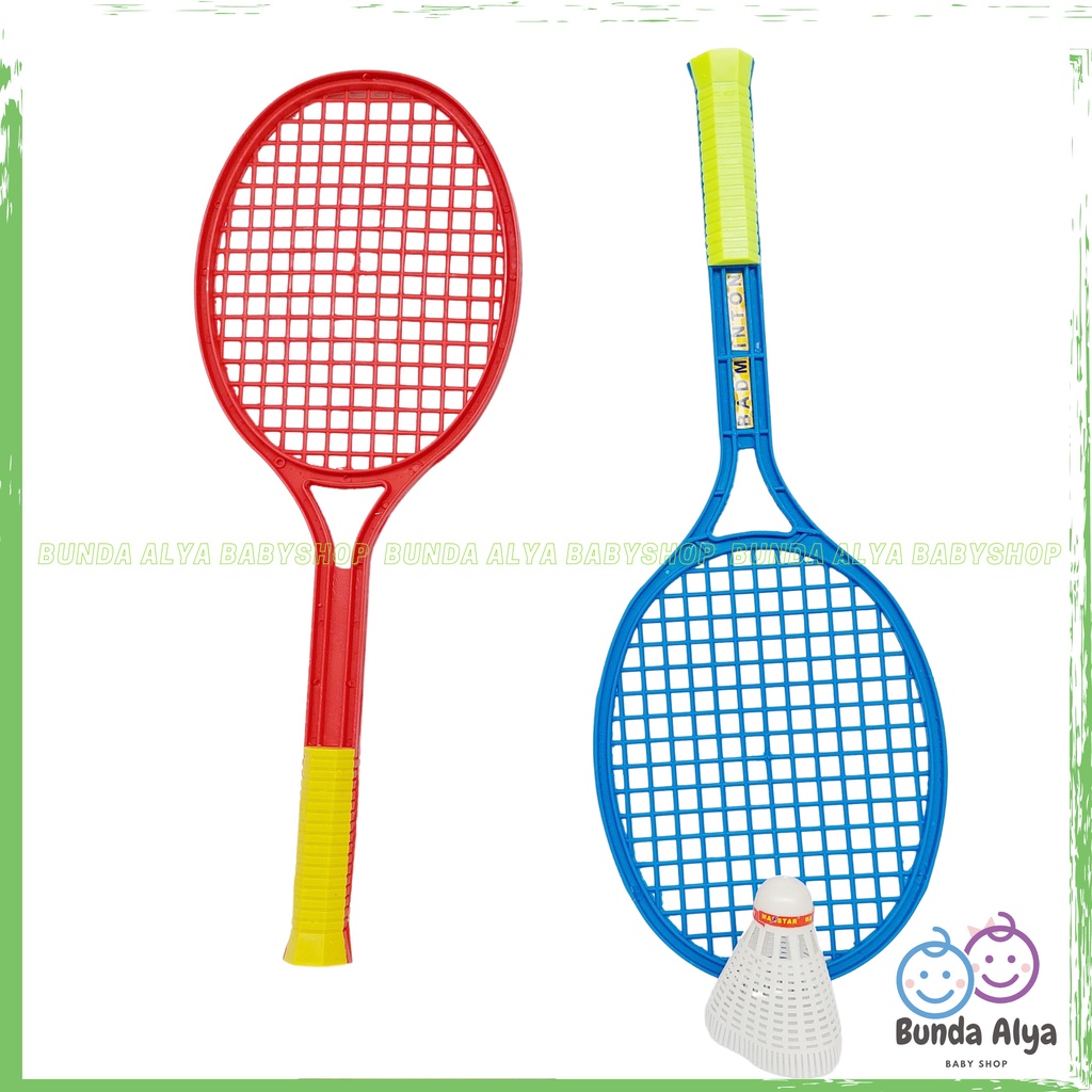 Mainan Anak Set Raket Bulu Tangkis Isi 2  Mainan Anak Raket Badminton Bahan Plastik Mainan Raket Tenis Anak Set Mainan Badminton Anak