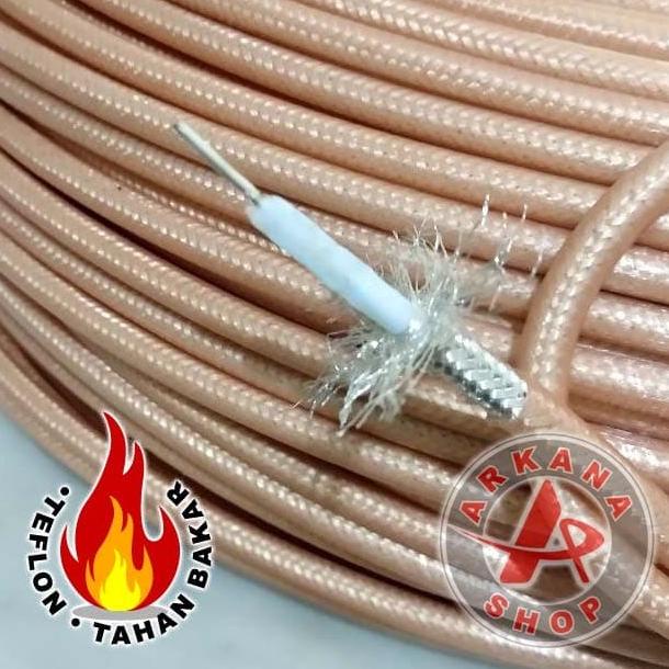 Original Kabel Teflon RG 58 Inner Tunggal Perak Double Shield
