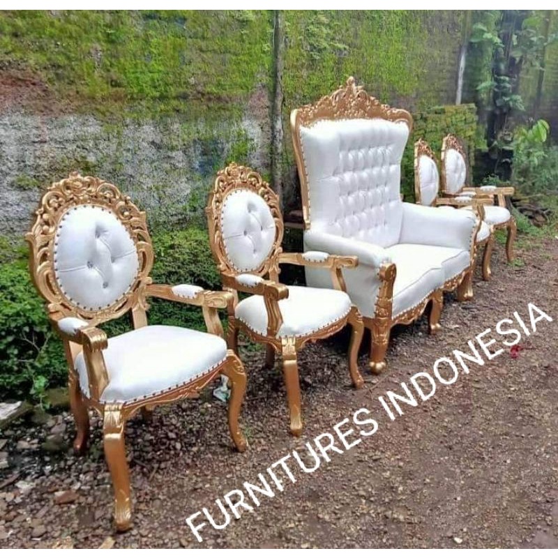 (PROMO) SET KURSI PELAMINAN ROSALINDA SYAHRINI / SOFA SYAHRINI GOLD.
