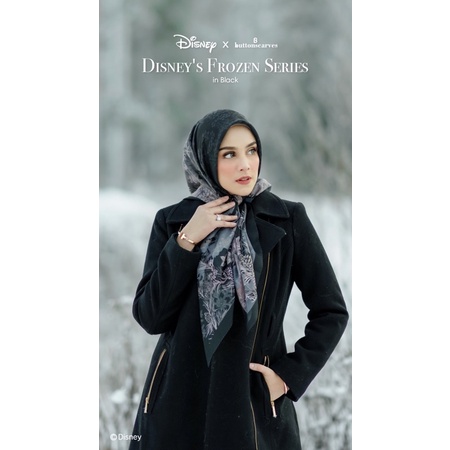 Buttonscarves Disney Frozen Black Voal