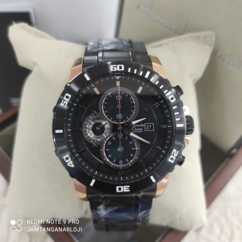 New Alexandre Christie AC 6473 Jam Tangan Pria AC6473 Original MCBBRBA Black Rosegold