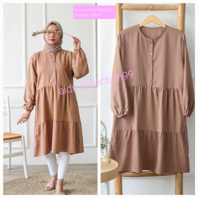 TUNIK JUMBO/TUNIK WIZA/BIG SIZE LD120&amp;LD102/ATASAN JUMBO/TUNIK HIJAB/ATASAN HIJAB/TUNIK TERLARIS/TUNIK HIJAB/TUNIK MUSLIM/BUSUI&amp;BUMIL/KERUT FULL KELILING/MIDI DRESS/COD!!!