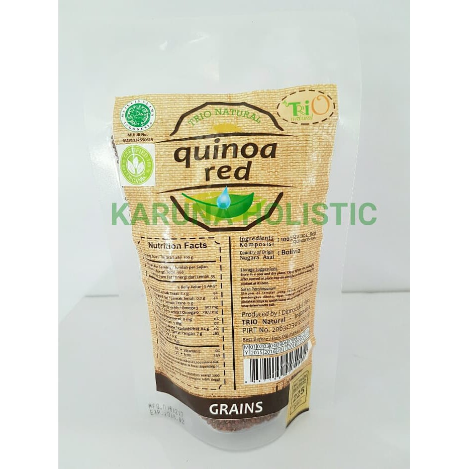 

Trio Natural Quinoa Red Organic 225gram | Quinoa Merah Organik