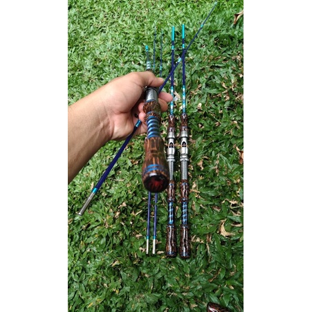 paket 5 joran pancing udang / ikan carbon dengan panjang 120 - 135 cm