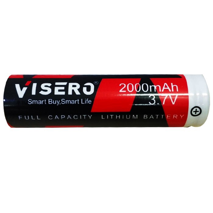 Baterai/Battery Lithium 18650 Full Kapasitas 3.7V 2000Mah Visero