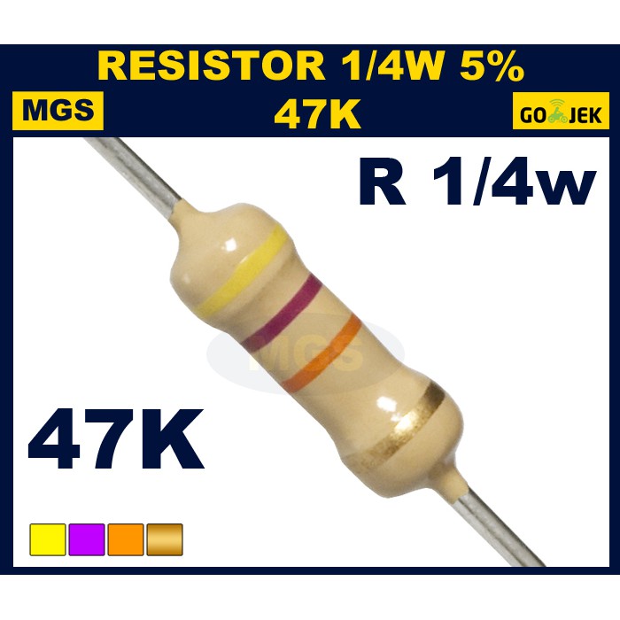 Resistor 1/4w 47K 5% 1000PCS