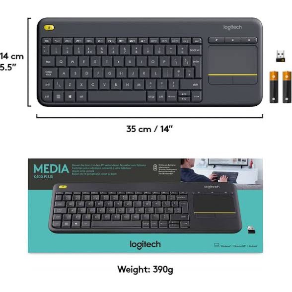 Logitech Wireless Keyboard K400 Plus