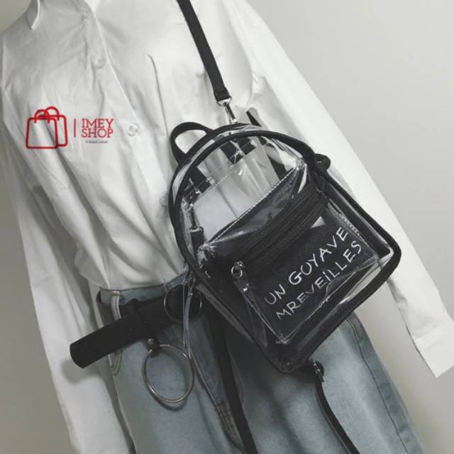 Backpack goyave ransel wanita tas gendong tas ransel tas wanita tas transparan
