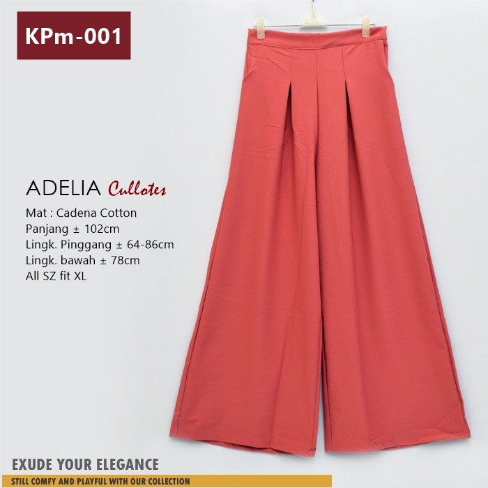 Kulot / Celana Kulot Panjang bahan Linen / Adelia Cullotes ( KPm )