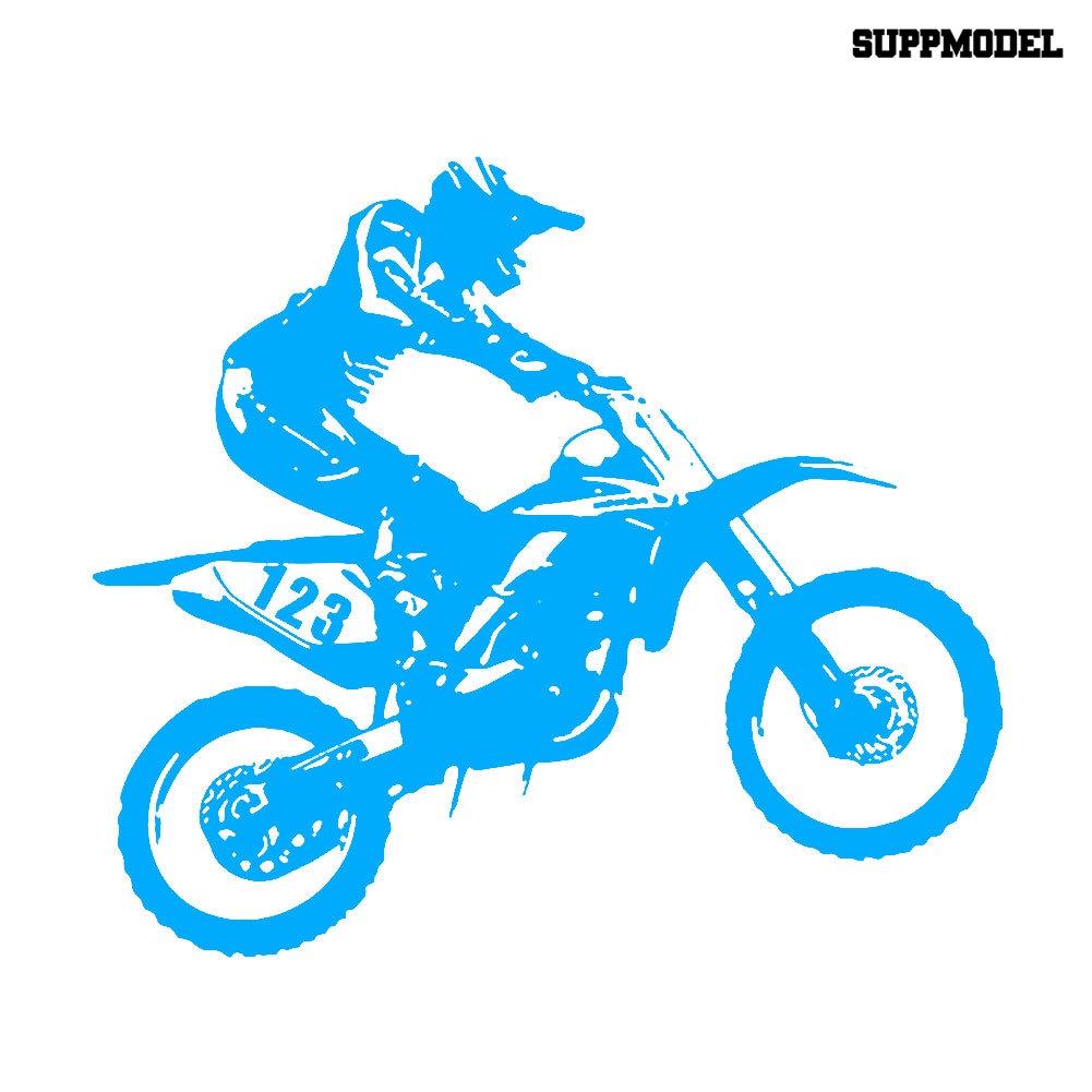 Stiker Reflektif Tema Stunt Motocross Untuk Mobil / Truk