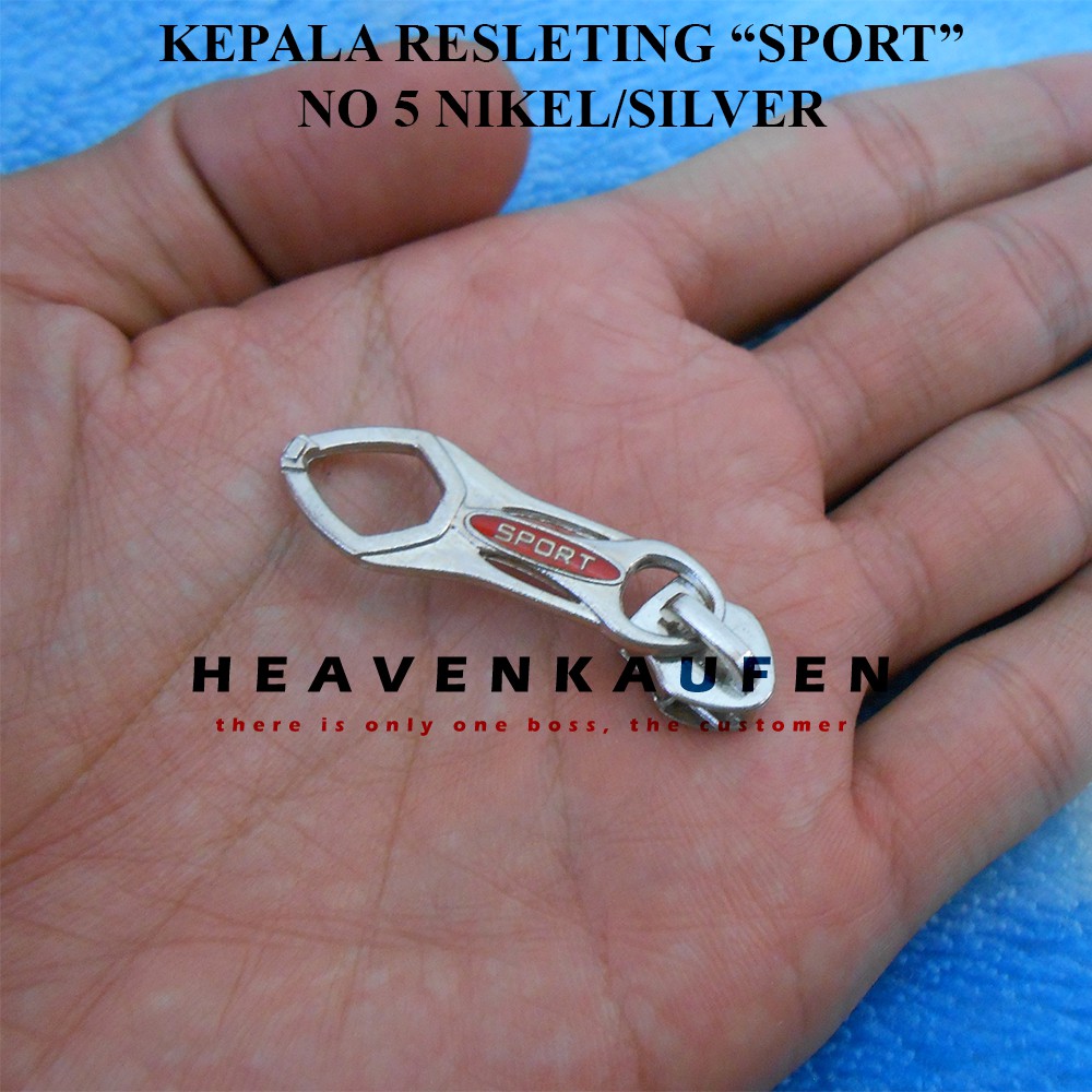 Kepala Resleting / Kepala Zipper Sport Nikel Silver No 5