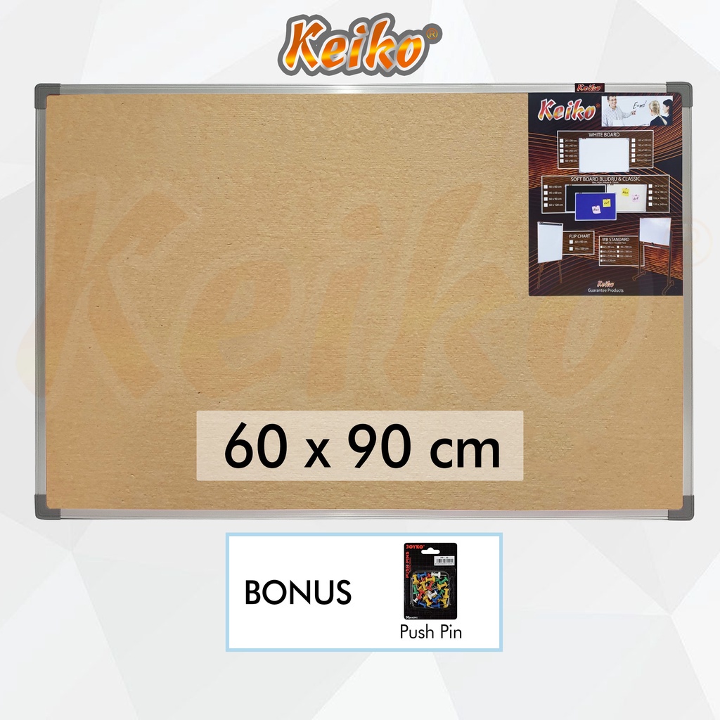 

Softboard / Pin Board / Cork Board / Papan Pengumuman / Mading Gantung Polos Keiko 60 x 90 cm