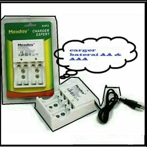 Alat Charger Baterai Multifungsi Baterai Kotak 9V/AA/AAA MAXDAY A-612.