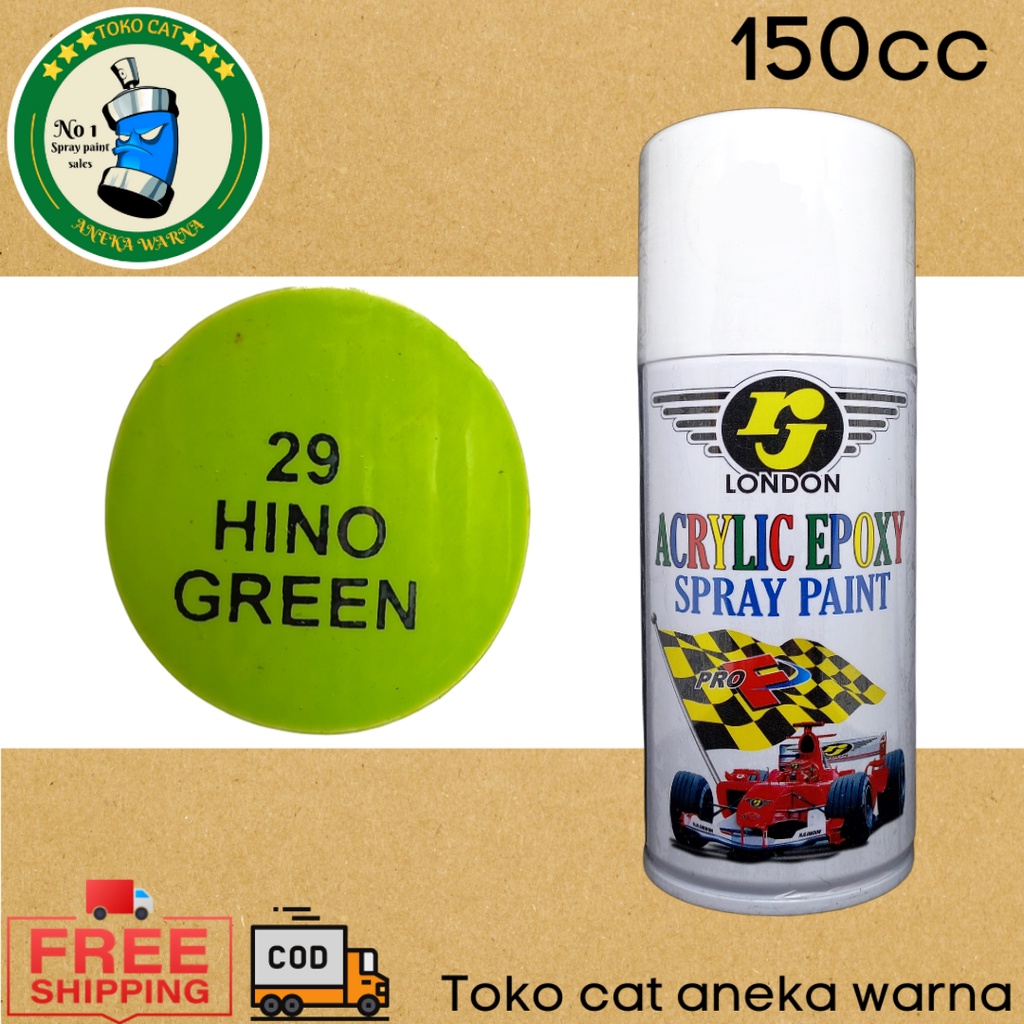 cat semprot 150cc rj london hino green hijau spray paint pilok pilox