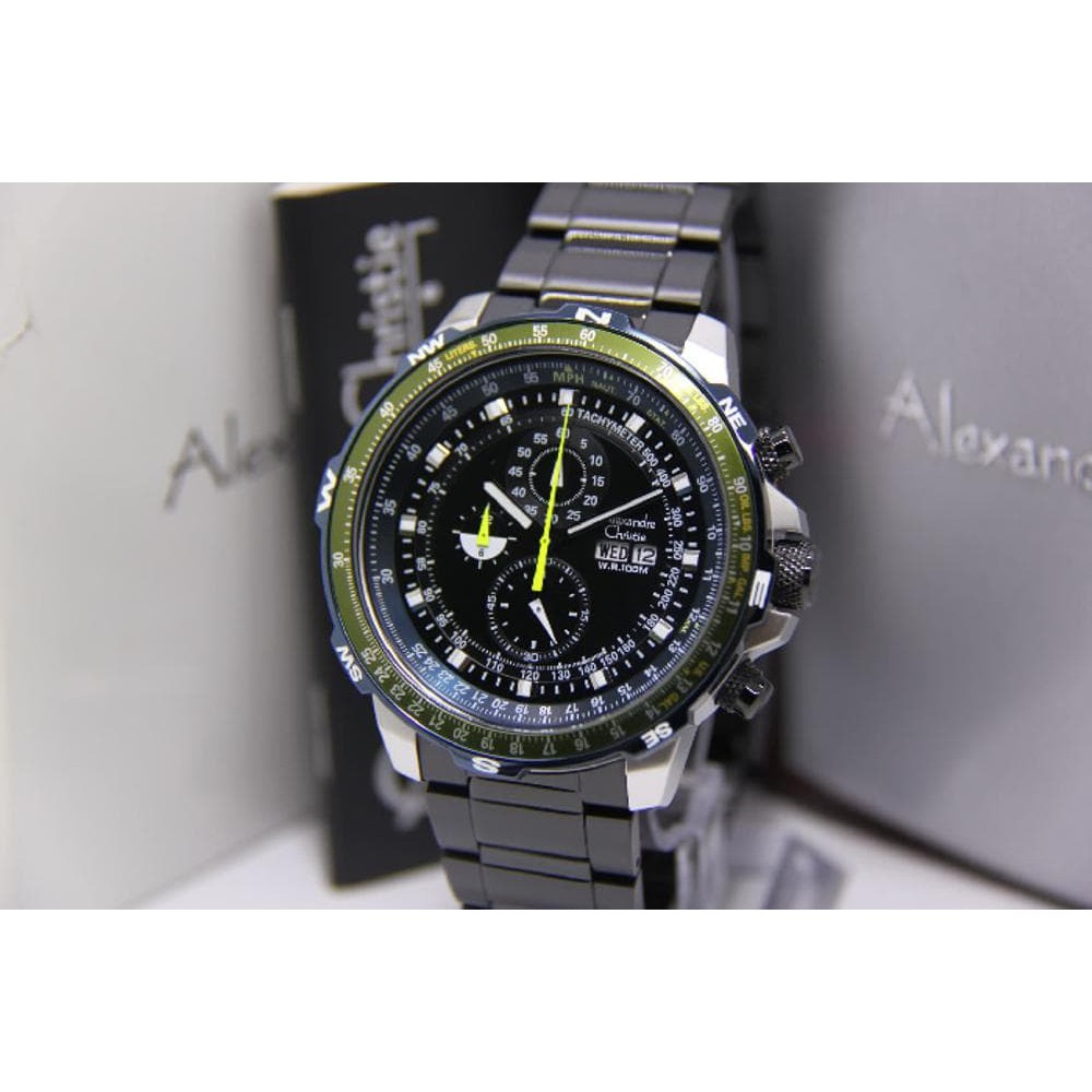 ALEXANDRE CHRISTIE WATCH AC 6476 PRIA SILVER GREEN ORIGINAL