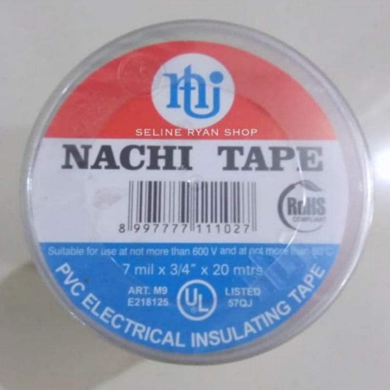 

Nachi tape isolasi listrik lakban plaster hitam 3/4" × 20 yard Grosir