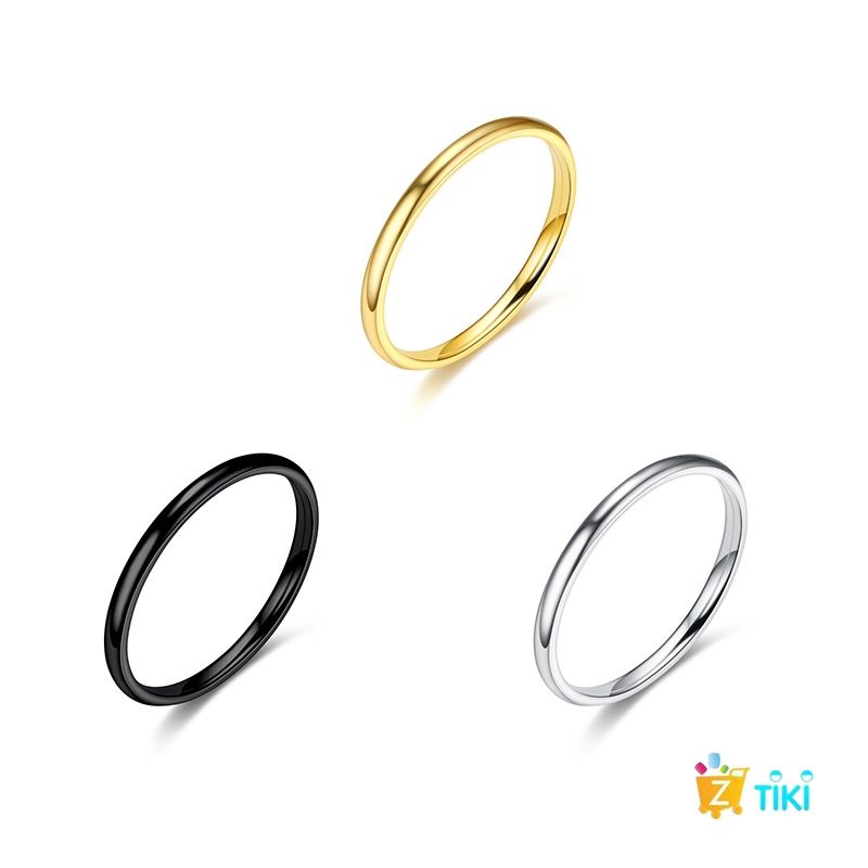 4s Grosir Solo || Cincin Titanium simple Polos Pria &amp; Wanita warna hitam, gold ,solver lebar 3mm || Anti KARAT &amp; LUNTUR