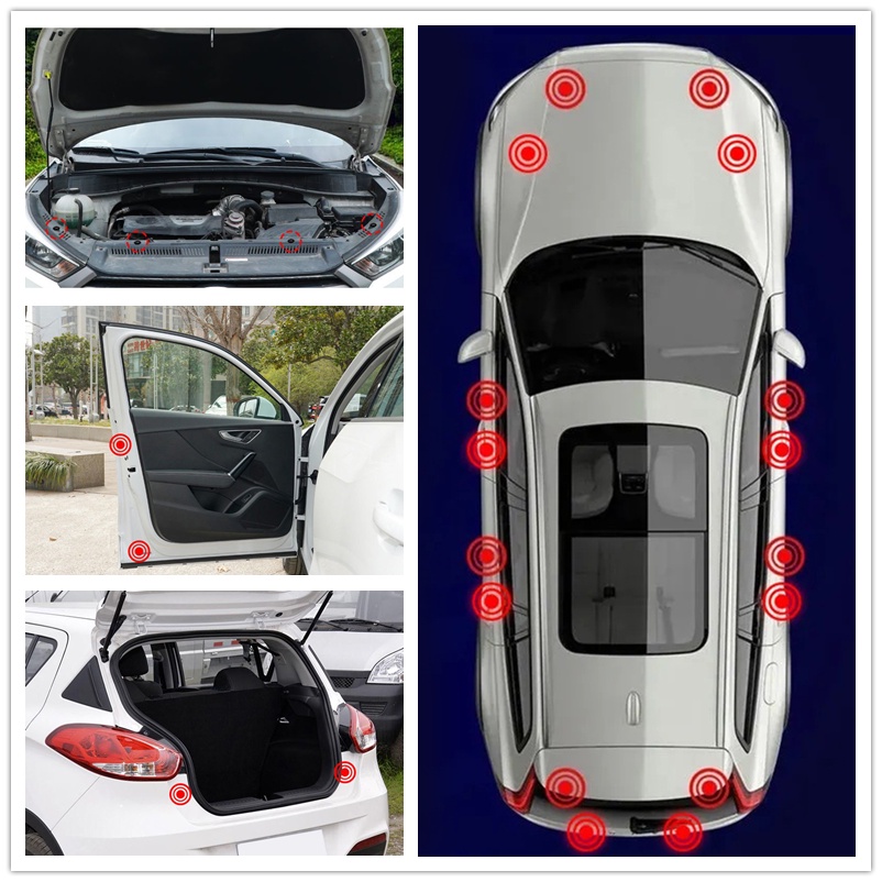 4buah gasket Peredam Kejut anti Tabrak Pintu Mobil Luminous shock absorber gasket Shockproof Peredam Suara Silent pad