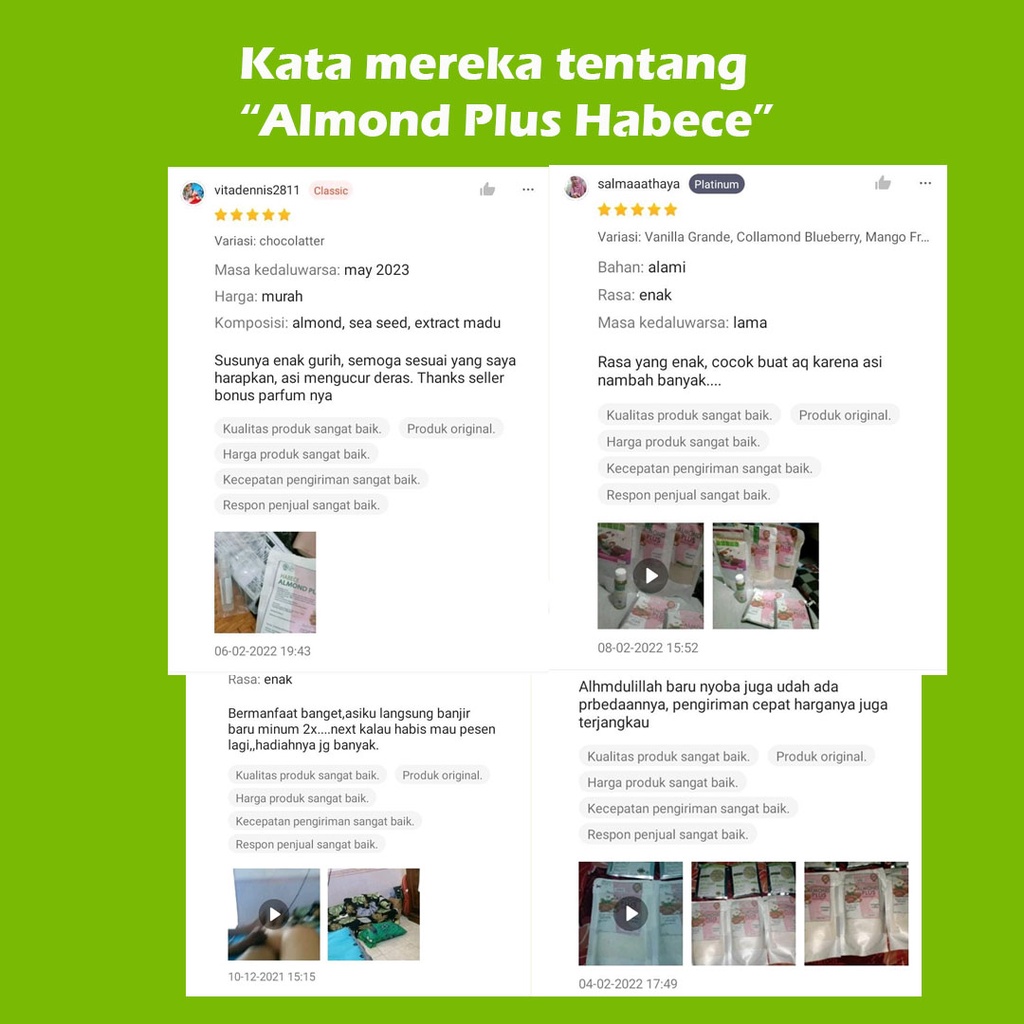 Susu Almond Milk Pelancar Asi Booster Chia Seed Organic Fenugreek Sari Kacang Hijau Habece Almond Plus Chocolatter-4
