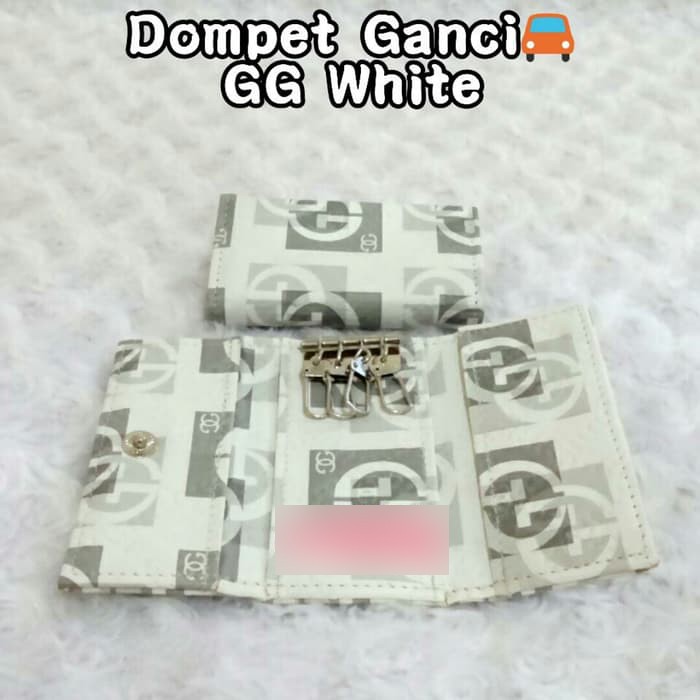 Dompet Gantungan Kunci STNK Mobil Motor import kulit murah gucci putih