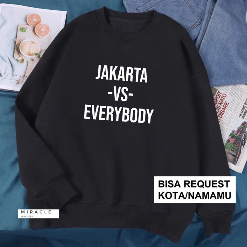 Sweater Oblong Couple / Baju Pasangan CUSTOM NAMA/KOTA Bahan Fleece Premium