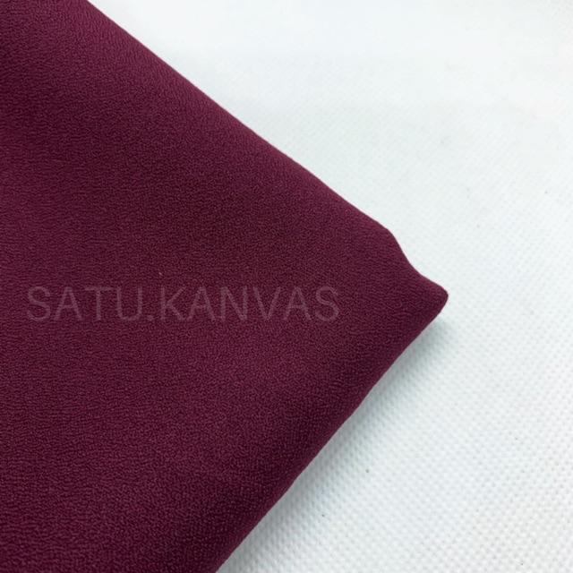 Kain MOSSCREPE / MOSCHINO murah ( 20 warna ) SERI 1-Burgundy