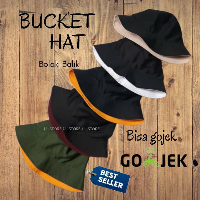 Bucket hat polos hitam