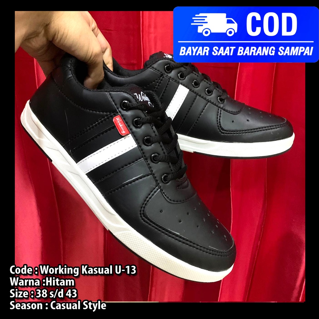 Sepatu Sneakers Pria Kasual Working U-13 Size 38-43