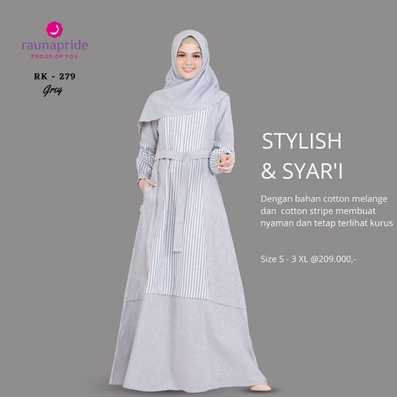 RAUNA GAMIS MUSLIMAH RAUNA RK 279 GREY