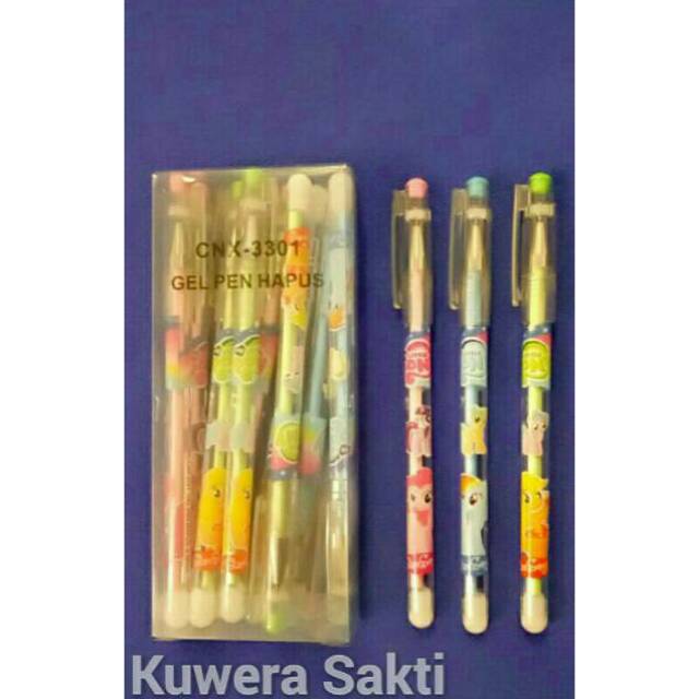 

Pulpen gel eraseable (per lusin)