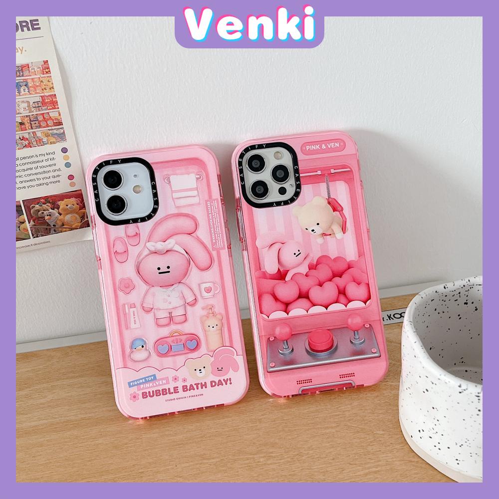 iPhone Case Thick Silicone Soft Case Clear Case Shockproof Camera Protection Pink Bear Cartoon Cute Compatible For iPhone 11 iPhone 13 Pro Max iPhone 12 Pro Max iPhone 7 Plus xr