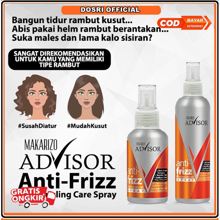 [NEW] Makarizo Anti Frizz Spray Melembabkan &amp; Menutrisi Rambut 70ml