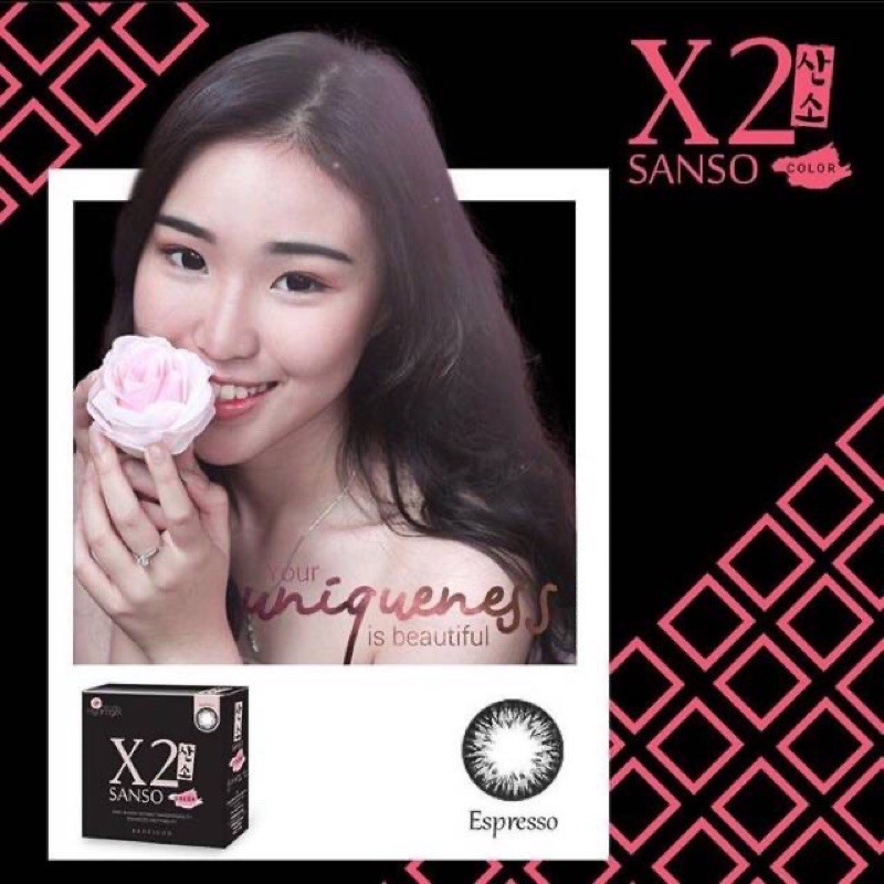 (BISA COD) SOFTLENS X2 SANSO BLACK PREMIUM FREE LENSCASE / SOFLENS / SOFTLEN