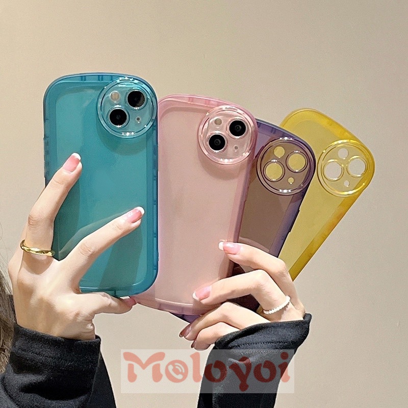 Soft Case TPU Transparan Warna Macaron Untuk OPPO A96 A16 A12E A12 A5S A7 A9 2020 A95 A15 A36 A3S A53 A74 A11 A16s A33 A35 A54 A76 A15s