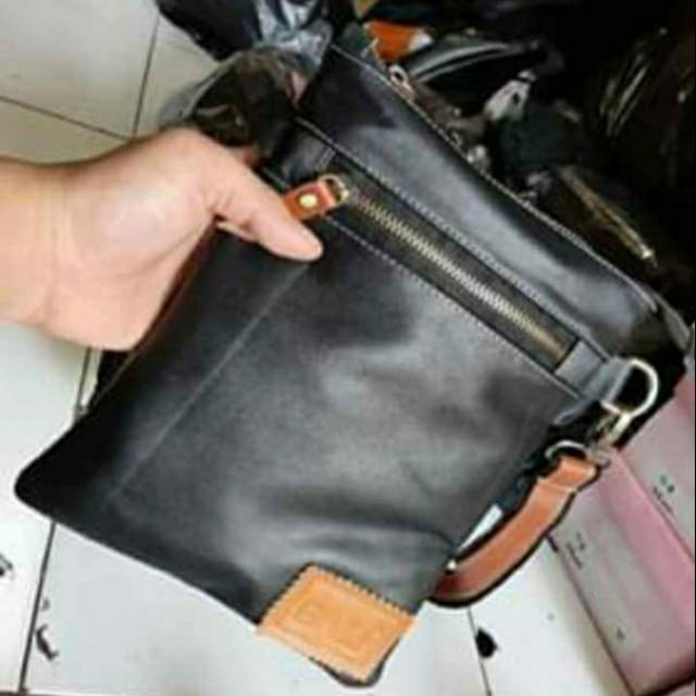 Tas slempang asli kulit tas cowok laki-laki tas pria