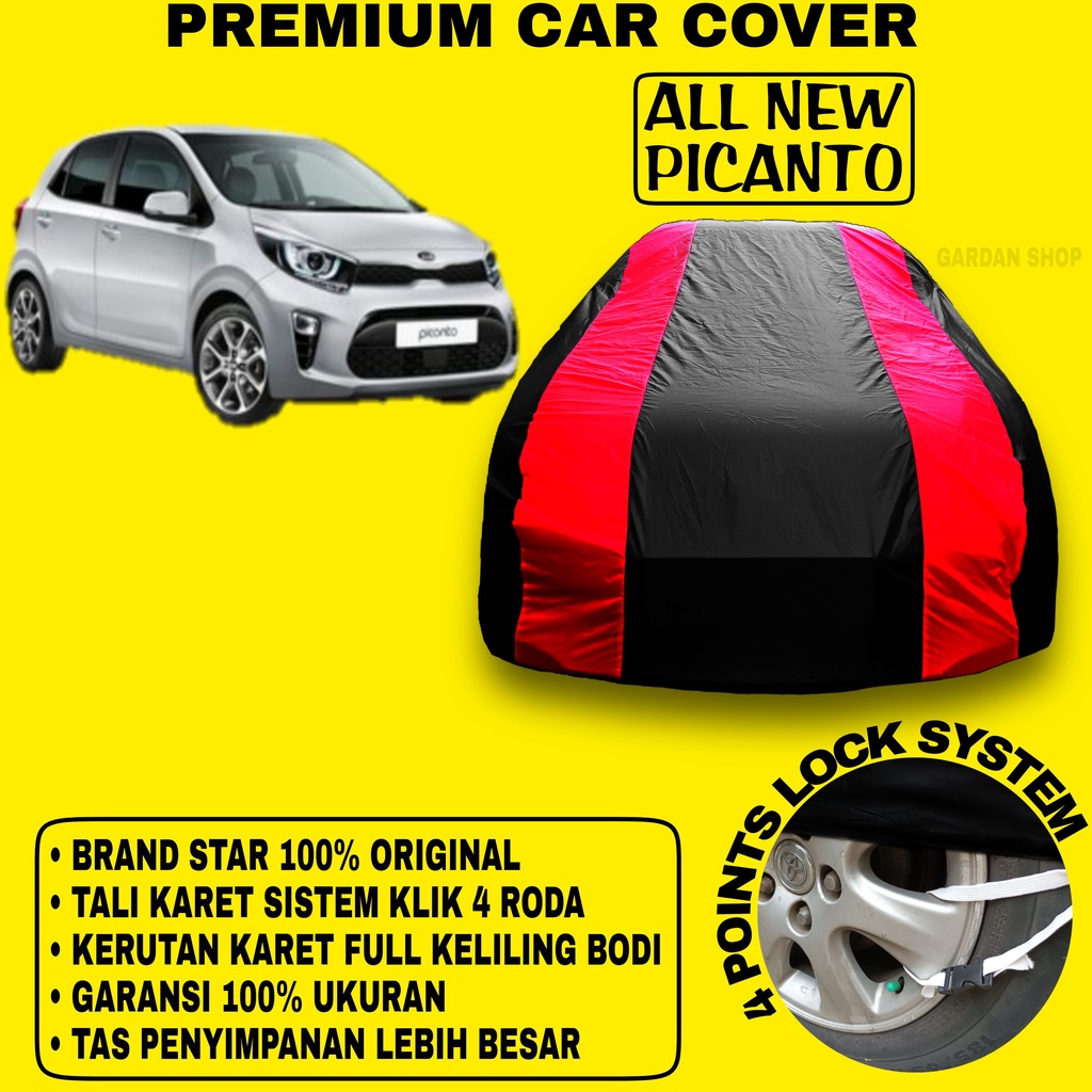 Body Cover ALL NEW PICANTO Sarung Strip MERAH Penutup Pelindung Bodi Mobil All New Picanto PREMIUM