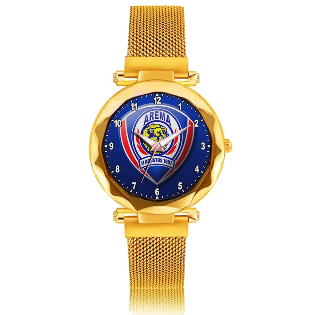 Jam Tangan Wanita Custom - AREMANITA AREMA MOTIF 2 Free Box &amp; Batre Cadangan