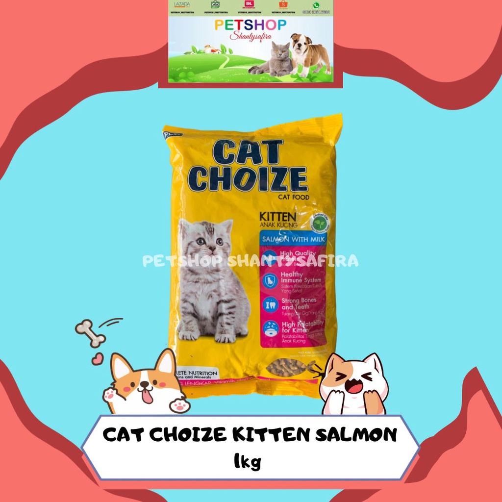 MAKANAN KUCING CAT CHOIZE KITTEN 1KG SALMON / TUNA WITH MILK