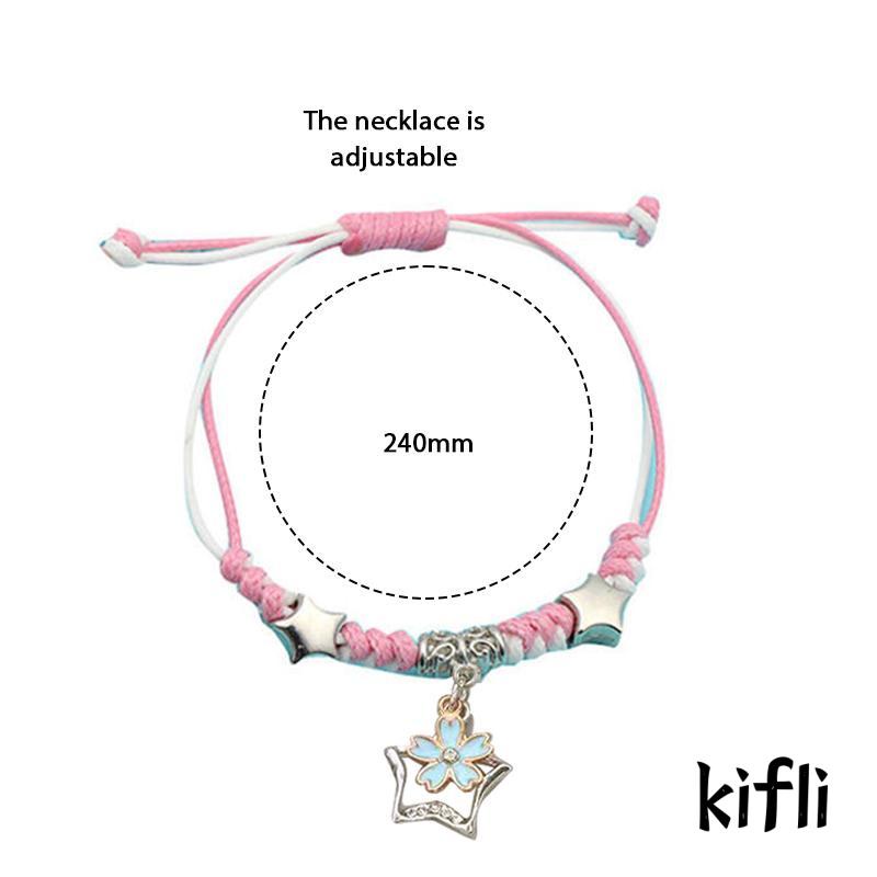 3pcs Gelang Tali Lilin Handmade Desain Bulan Bunga Luminous Untuk Pasangan