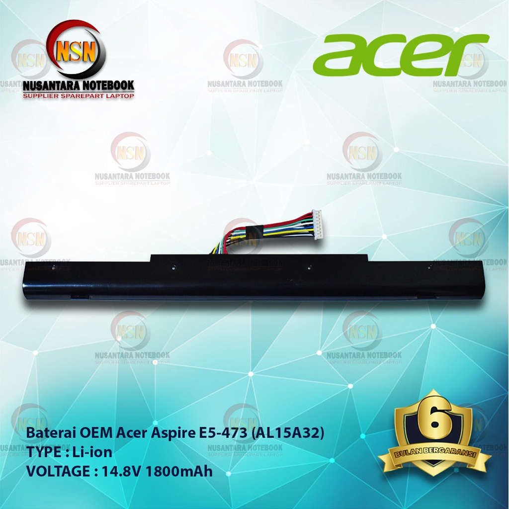 Baterai OEM Acer Aspire E5-473 AL15A32 14.8V 1800mAh