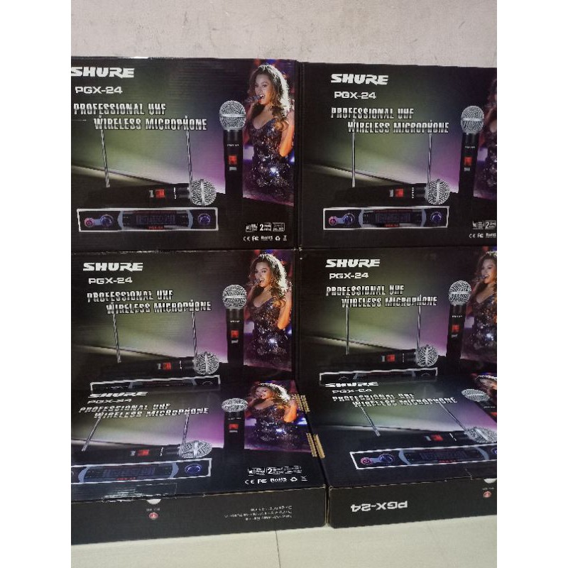 MIC WIRELESS SHURE PGX-24 DUOBLE ON.