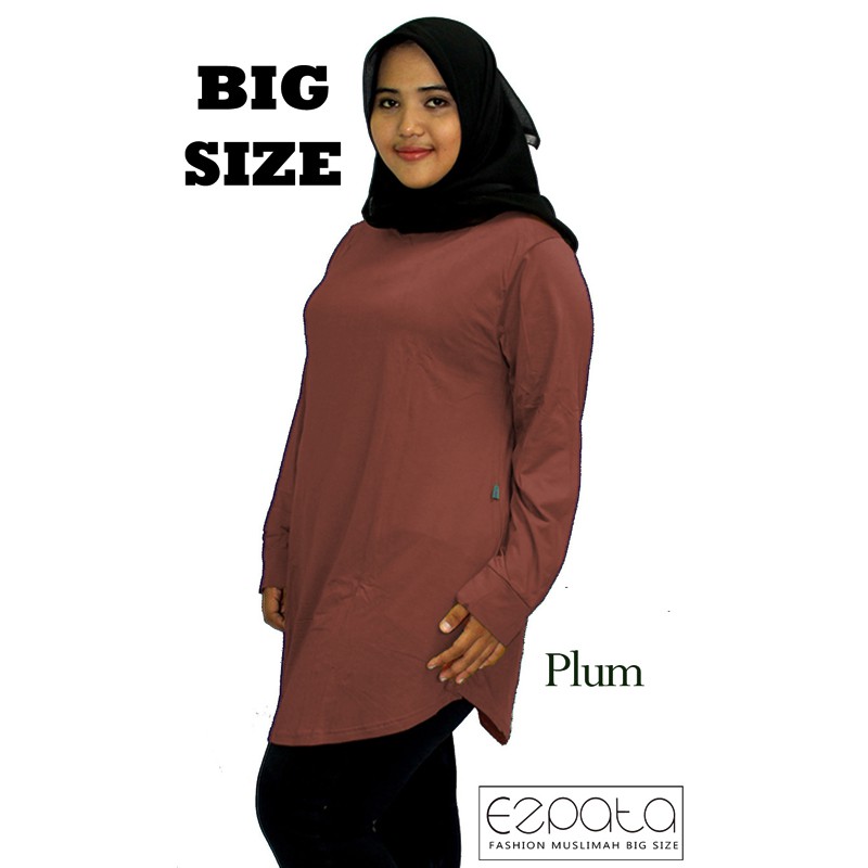 Atasan Jumbo  Wanita  Lengan Panjang Kaos  Rayon Adem 