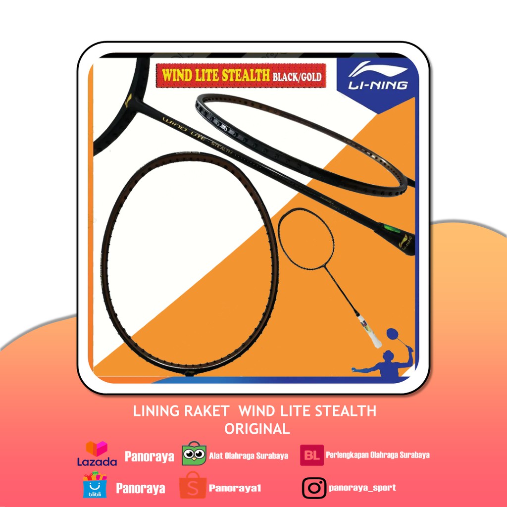 Raket Badminton Bulutangkis Lining Wind Lite Stealth Original