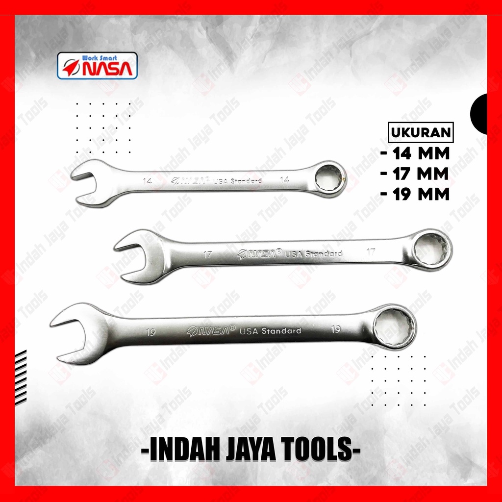 NASA Kunci RING PAS 14 15 16 17 18 19 mm SATUAN Combination Wrench